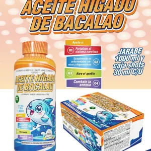 Aceite hígado de bacalao - Jarabe 1 Litro (Monverd)