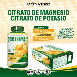 Citrato de Magnesio + Citrato de Potasio - Jarabe 1 Litro (Monverd)