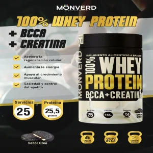 Whey Protein + BCAA + Creatina – Oreo 750 gramos (Monverd)