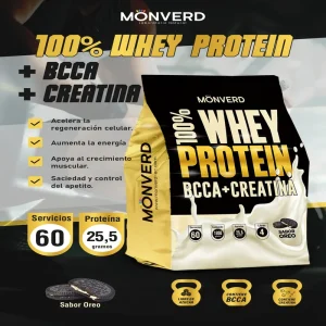 Whey Protein + BCAA + Creatina – Oreo 4 Libras Doypack (Monverd)