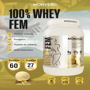 100% Whey FEM - Vainilla - 4 Libras  (Monverd)