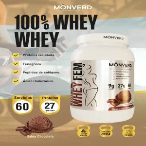 100% Whey FEM - Chocolate - 4 Libras  (Monverd)