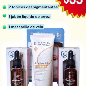 KIT BELLA -  2 DESPIGMENTATES LB + JABON DE ARRO + 1VELO $35