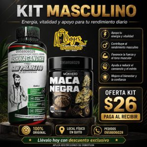 KIT MASCULINO - ASHWAGANDHA + MACA NEGRA $26