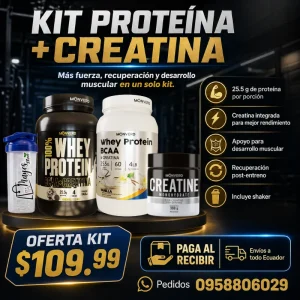 KIT FITNESS 2 PROTEINA 4LB + 1 CREATINA + 1 SHAKER